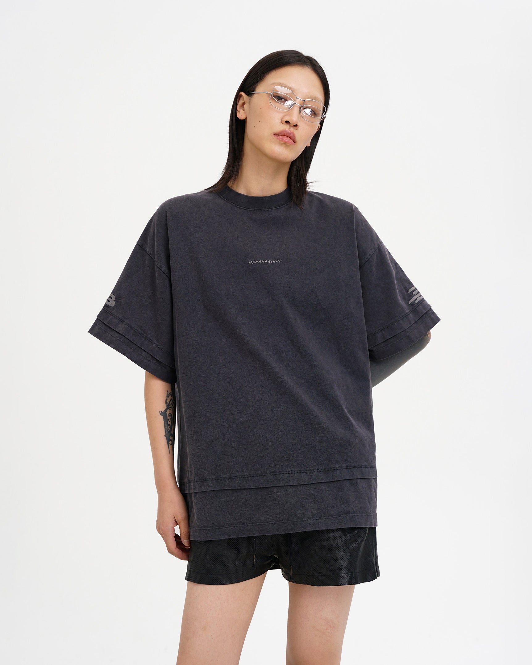 Layered Logo Embroidered Tee
