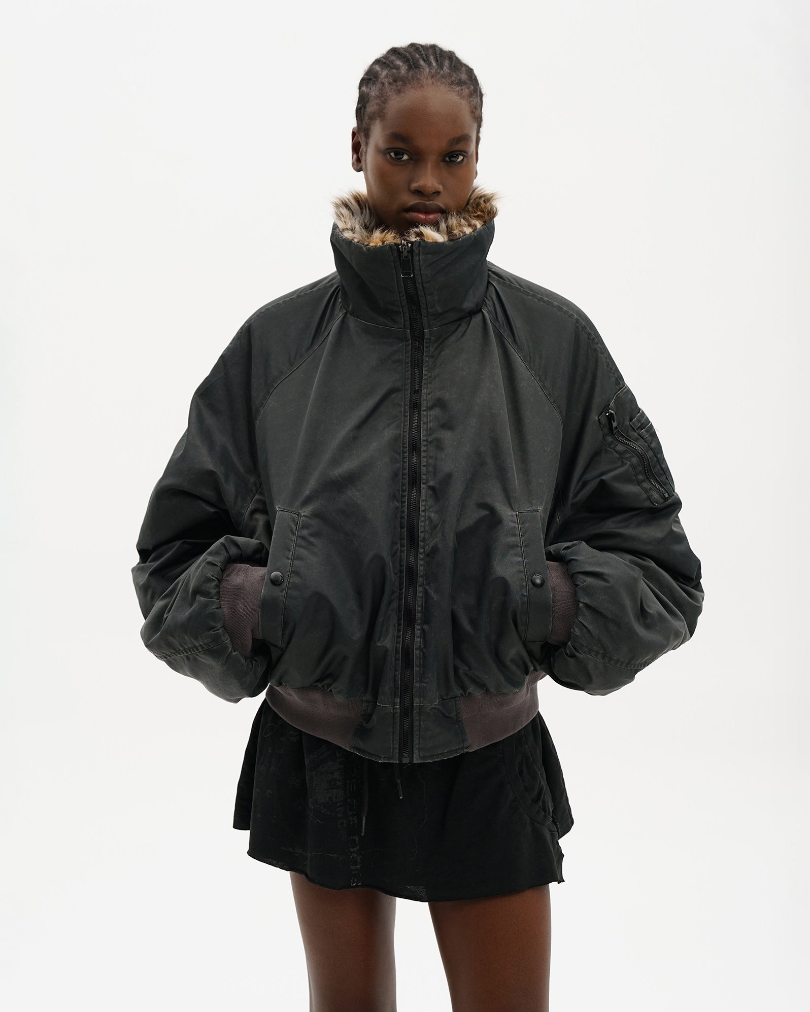 Yota Reversible Leopard Faux-Fur Bomber