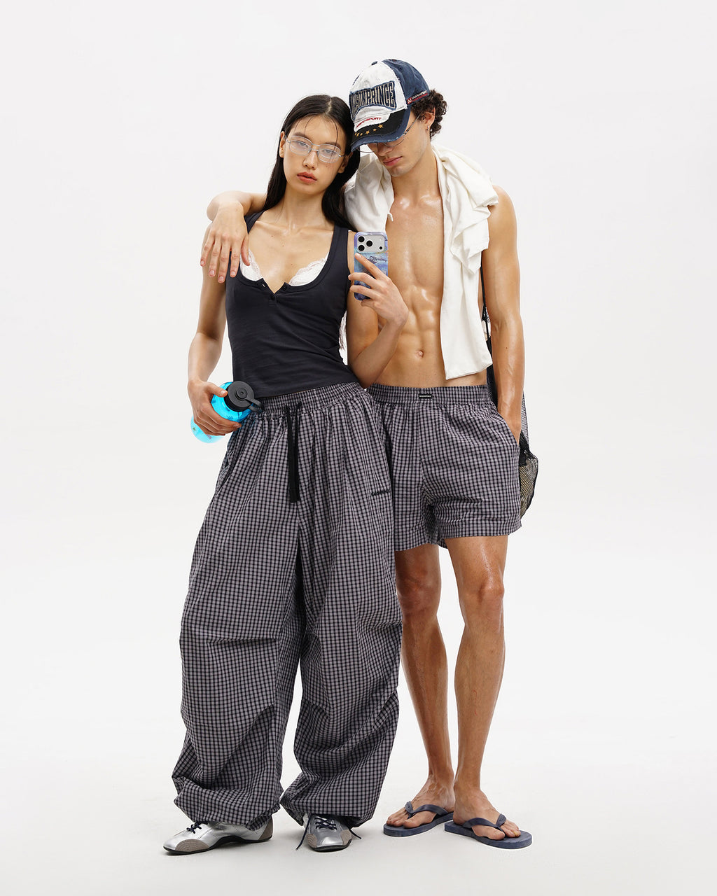 Checkered Relax Oversize Trackpants