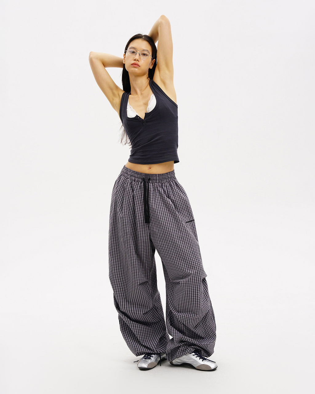 Checkered Relax Oversize Trackpants