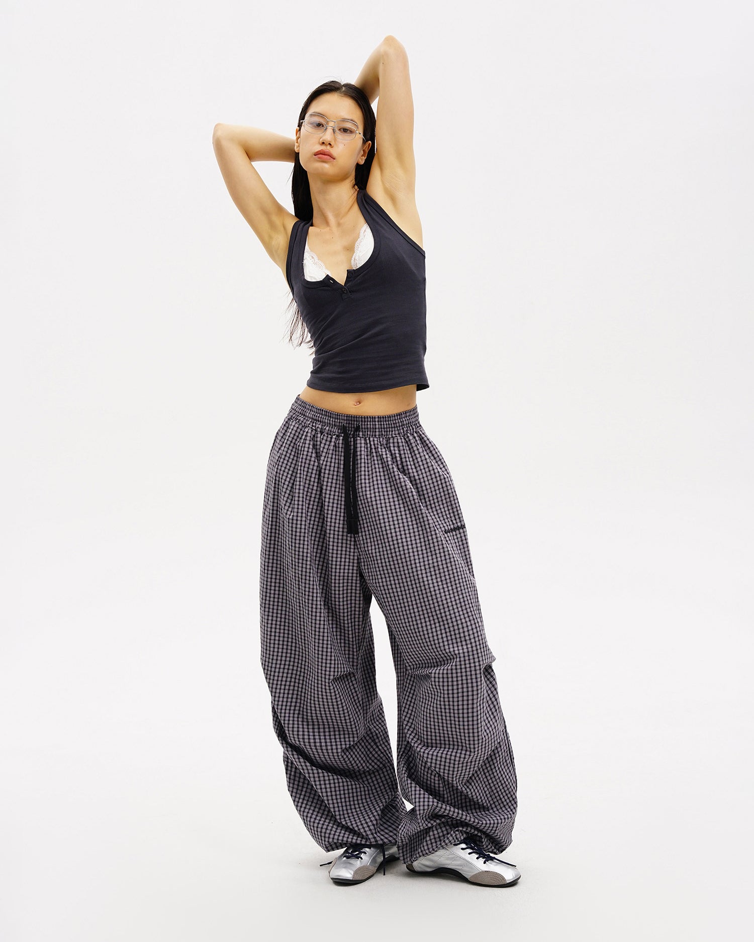 Checkered Relax Oversize Trackpants