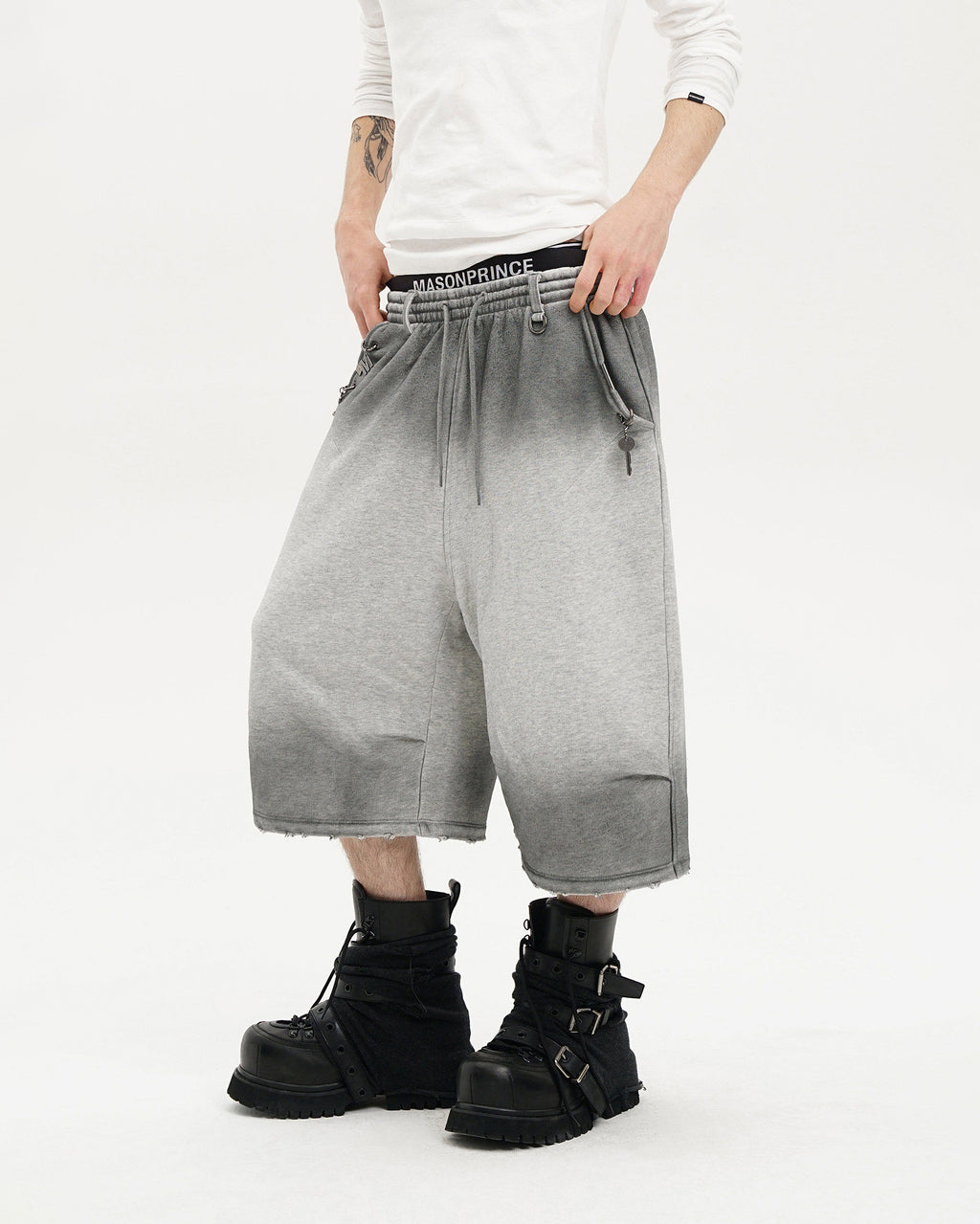 MP Washed Wide Cropped Sweat Shorts