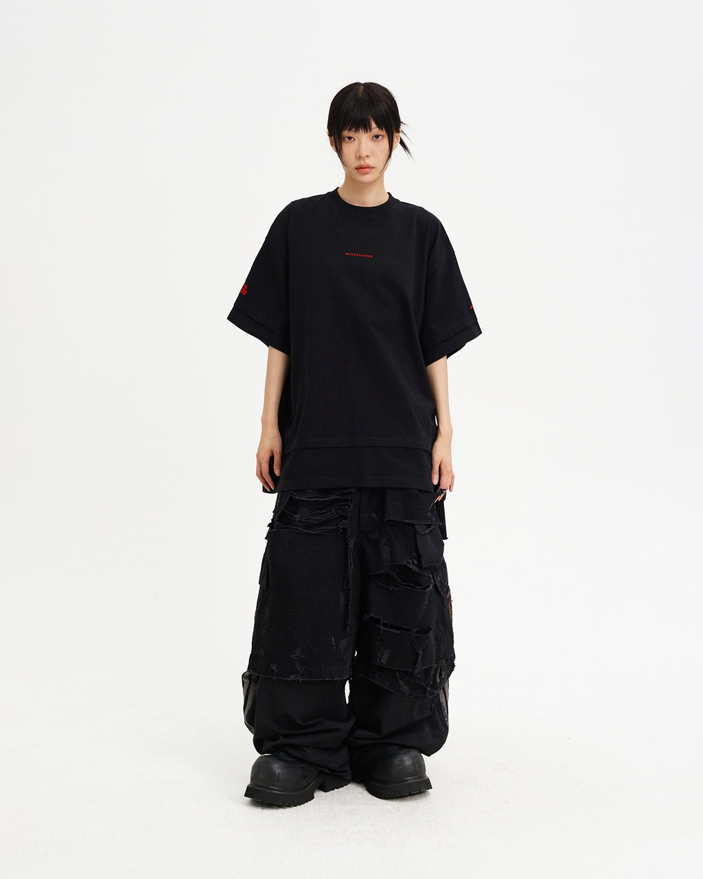 Layered Logo Embroidered Tee