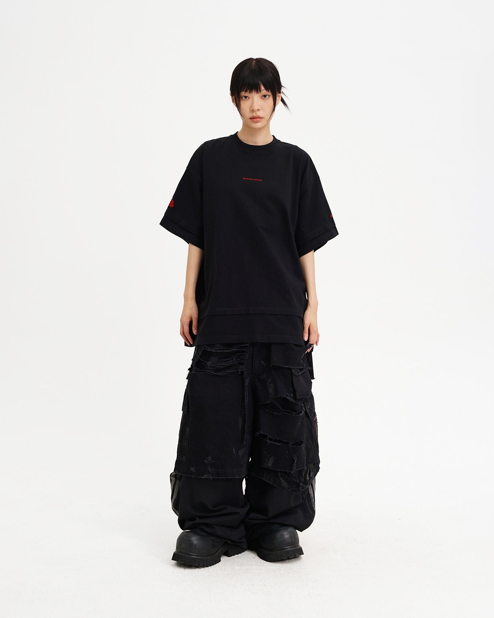 Layered Logo Embroidered Tee