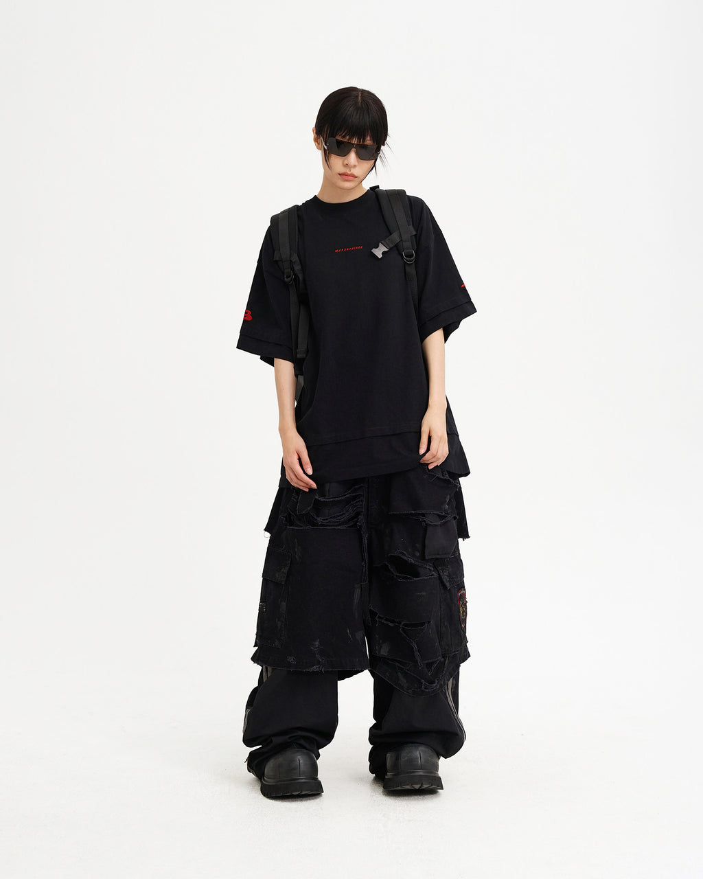 Layered Logo Embroidered Tee