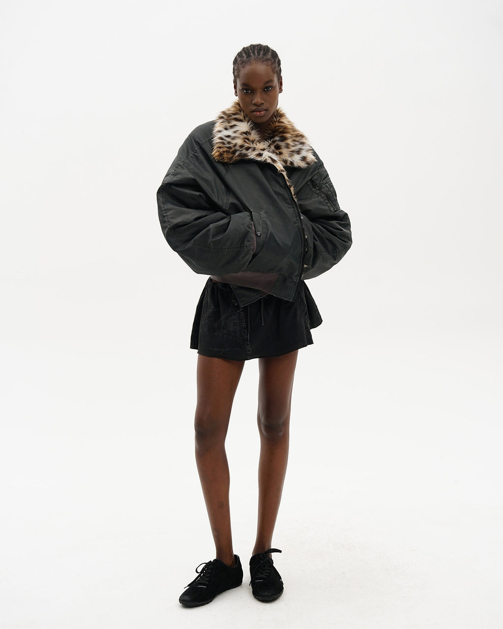 Yota Reversible Leopard Faux-Fur Bomber