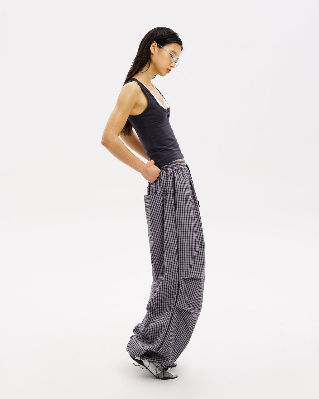 Checkered Relax Oversize Trackpants