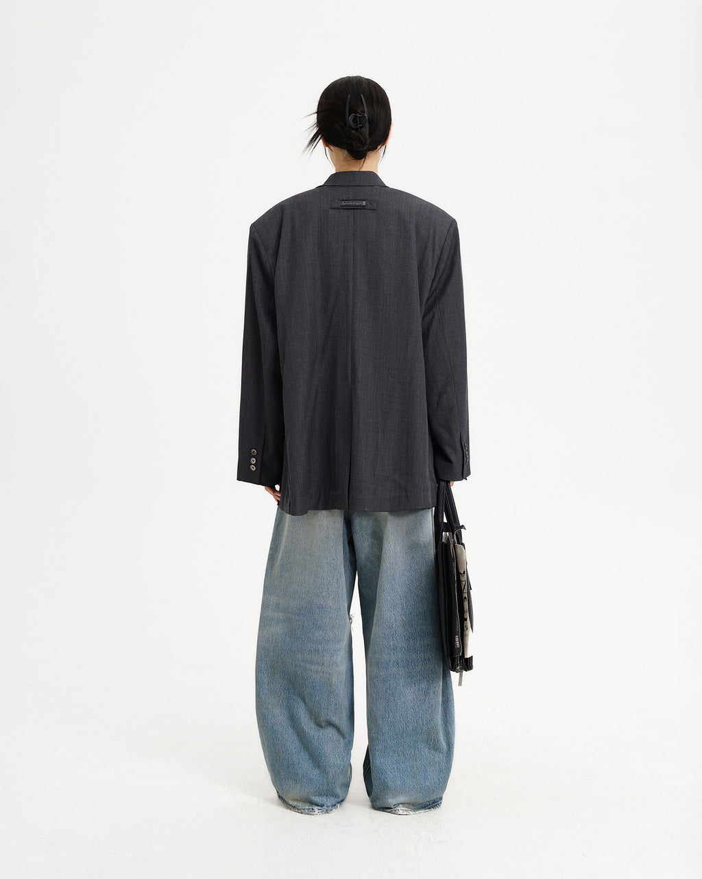 Double-Breasted Faux-Layer Blazer