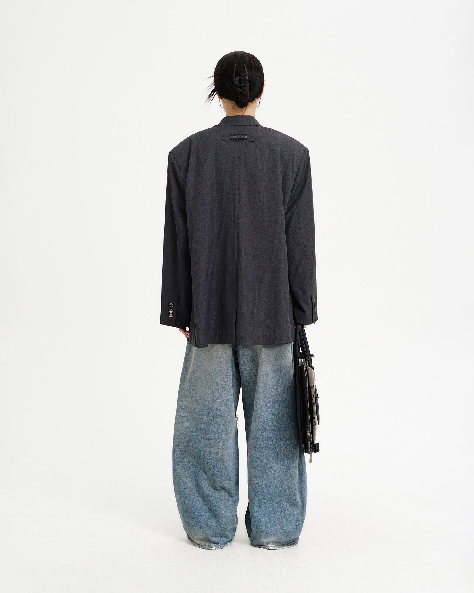 Double-Breasted Faux-Layer Blazer