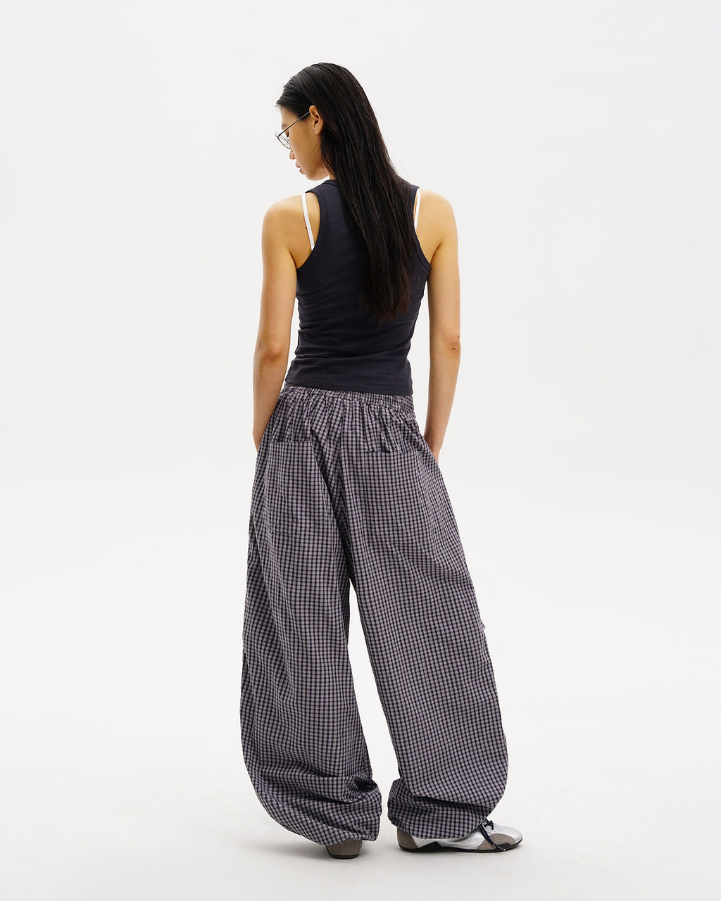 Checkered Relax Oversize Trackpants