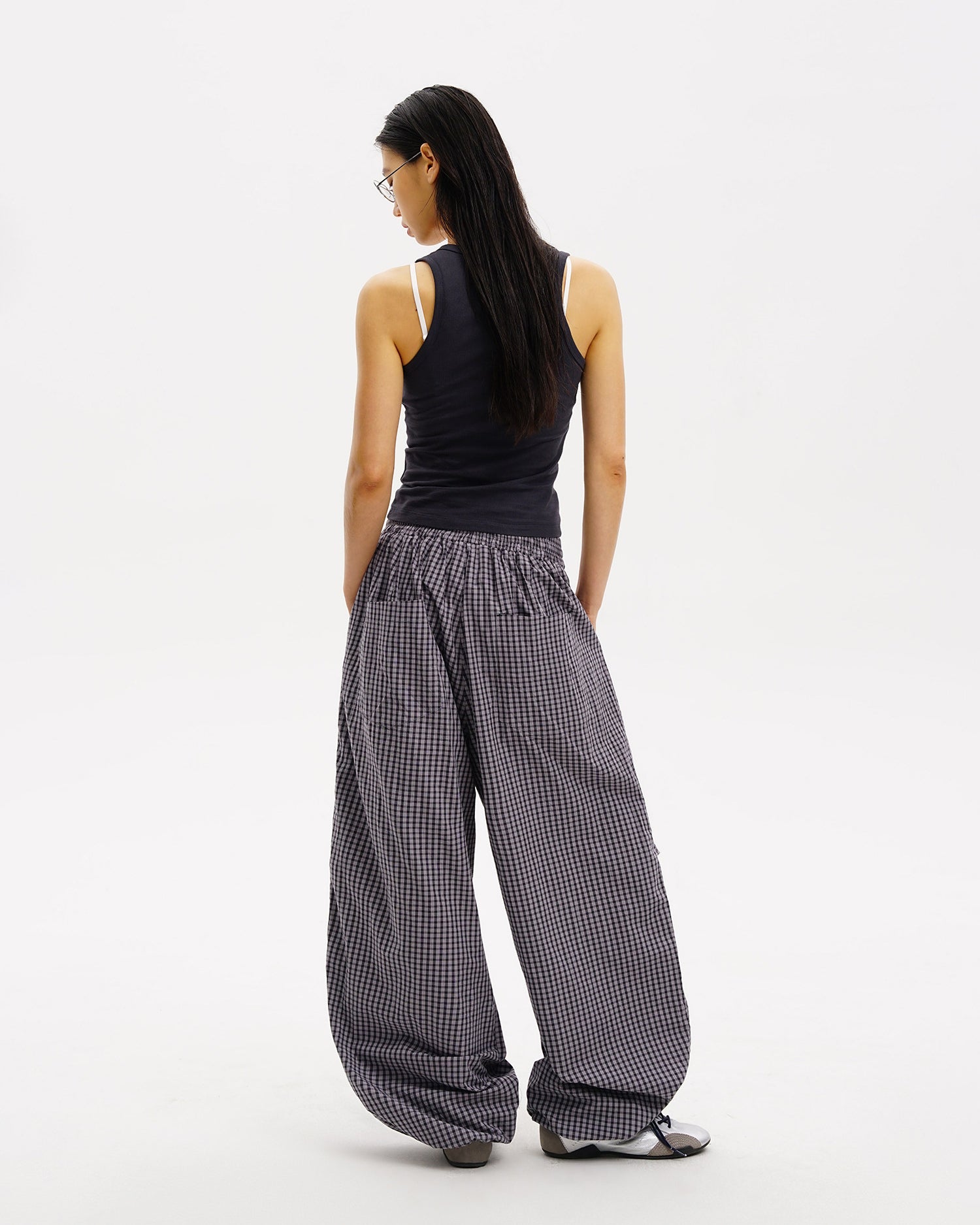 Checkered Relax Oversize Trackpants