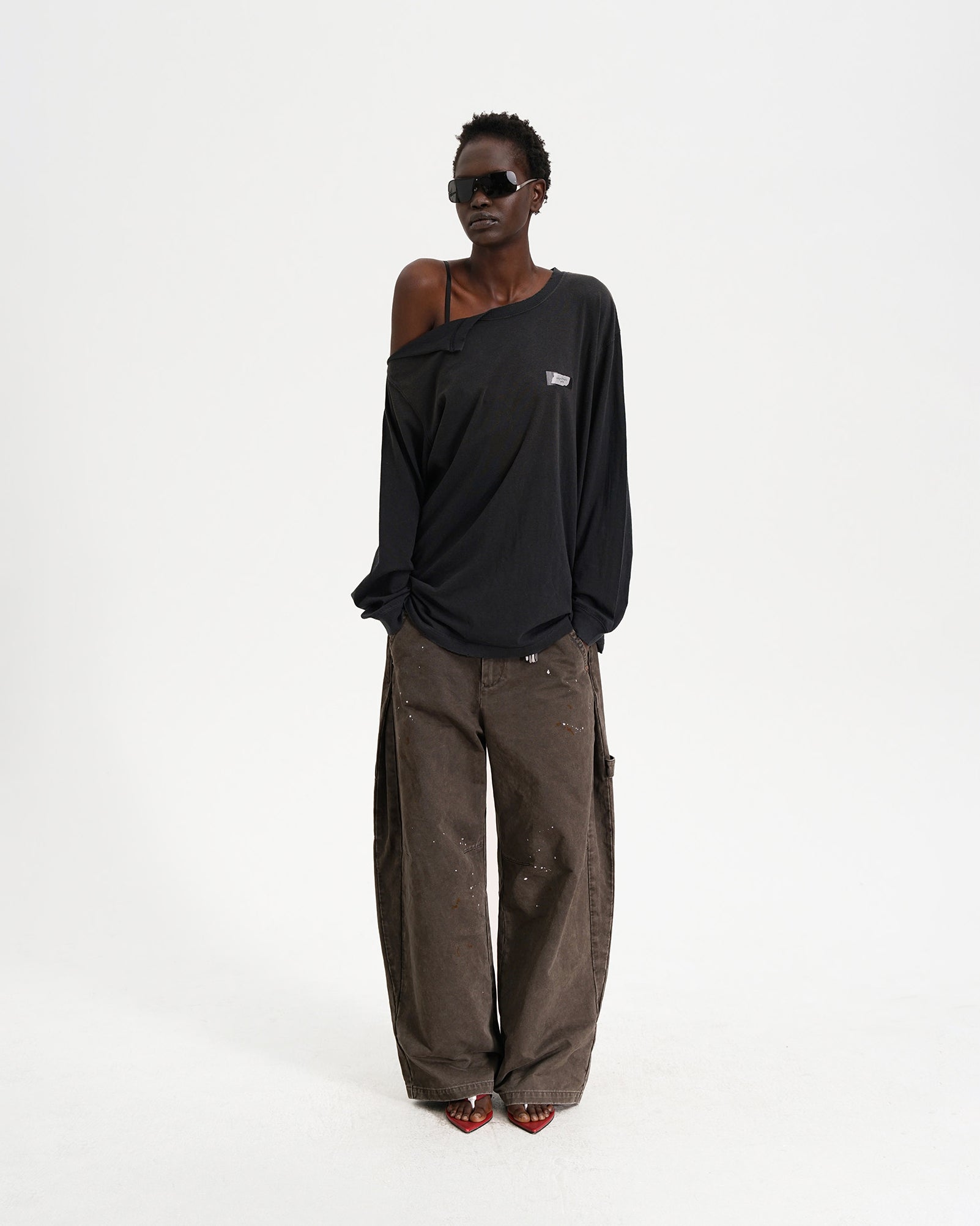 Organic Cotton Longsleeve Tee - Off Shoulder