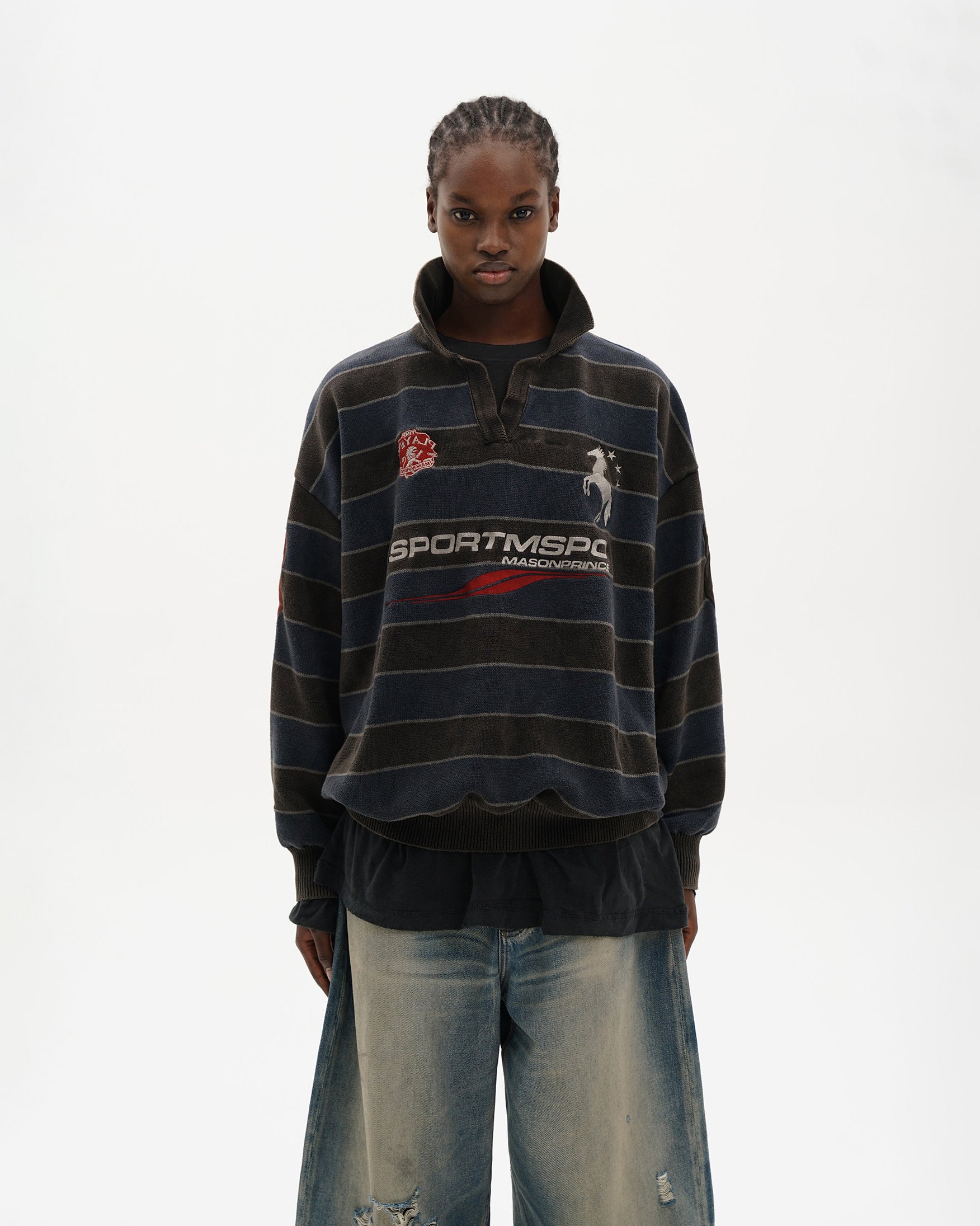 Sekizan Stripe Rugby Knit