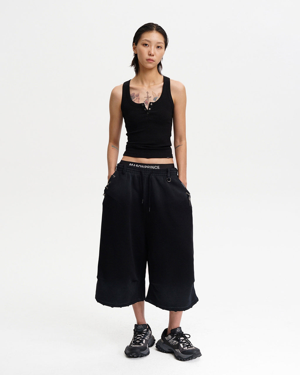 MP Washed Wide Cropped Sweat Shorts
