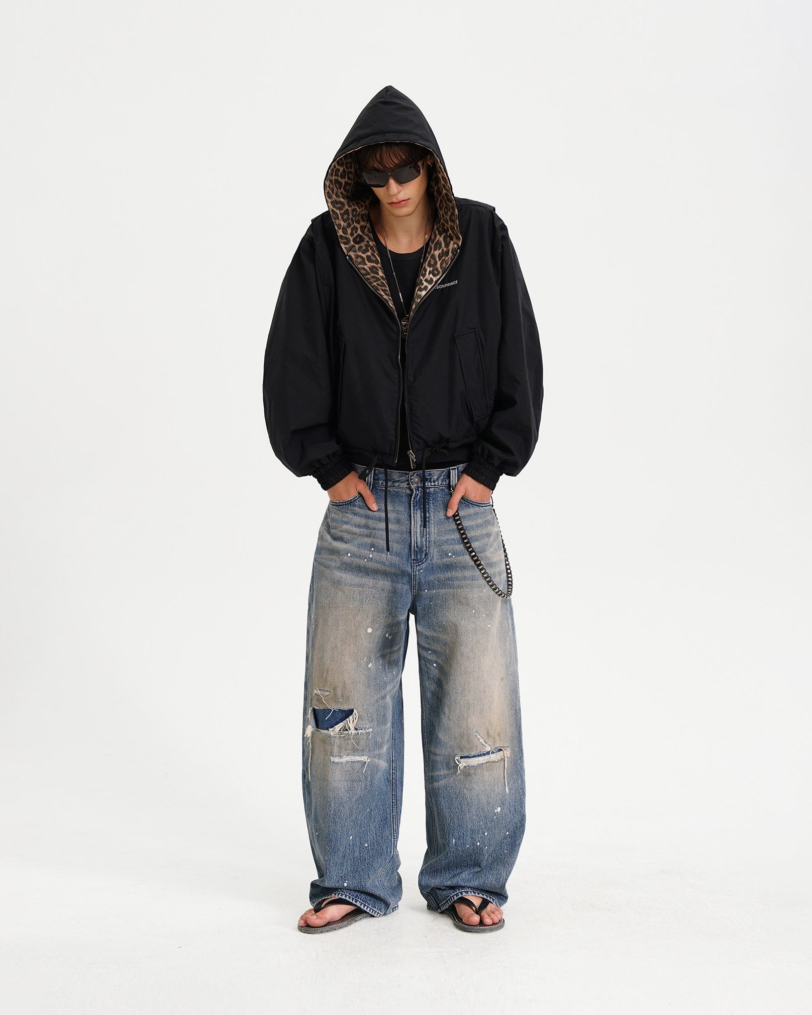 Reversible Leopard Hooded Jacket