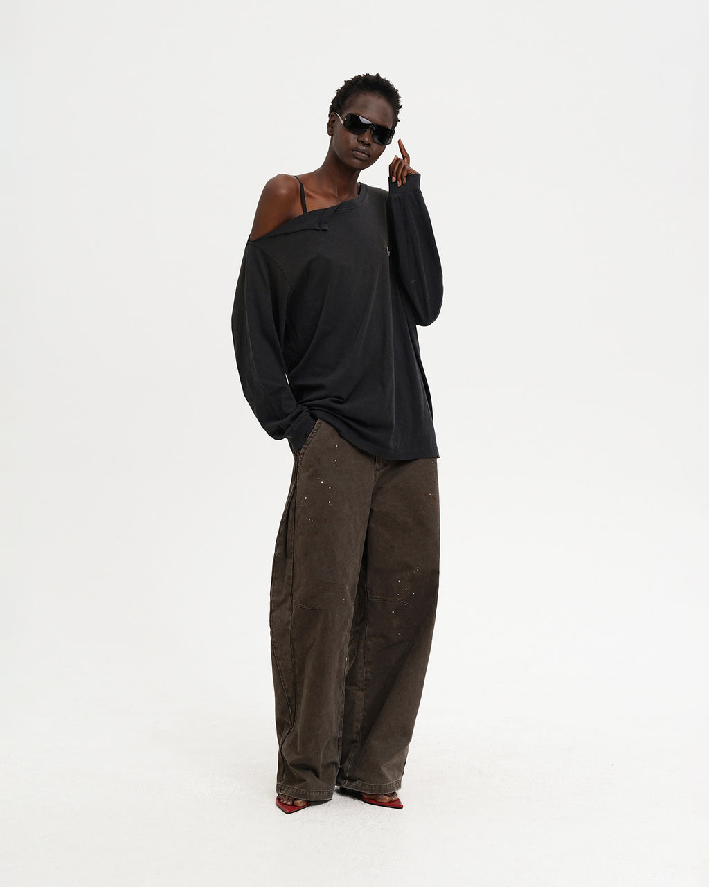 Organic Cotton Longsleeve Tee - Off Shoulder