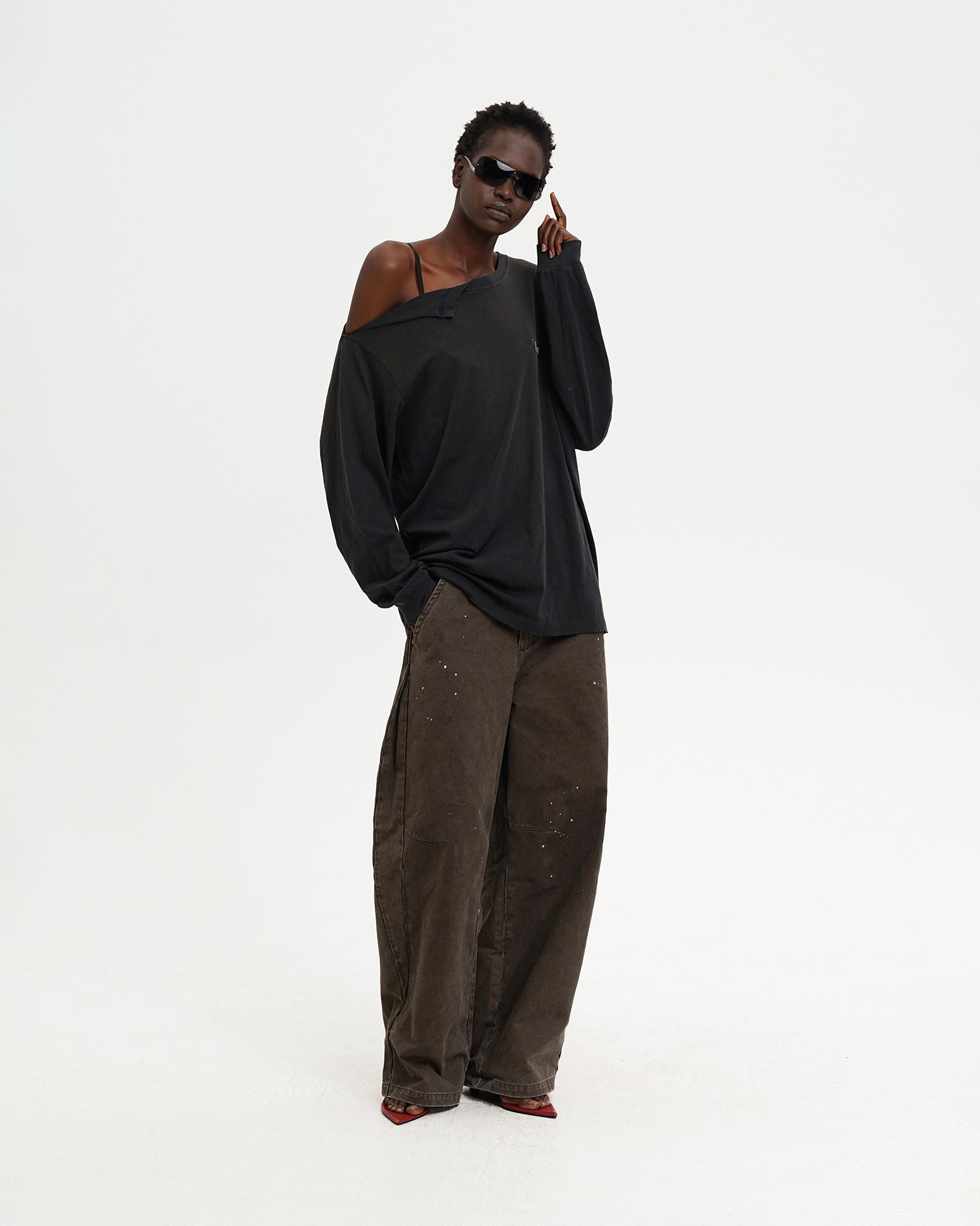 Organic Cotton Longsleeve Tee - Off Shoulder