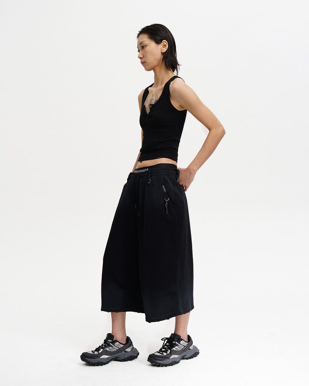 MP Washed Wide Cropped Sweat Shorts