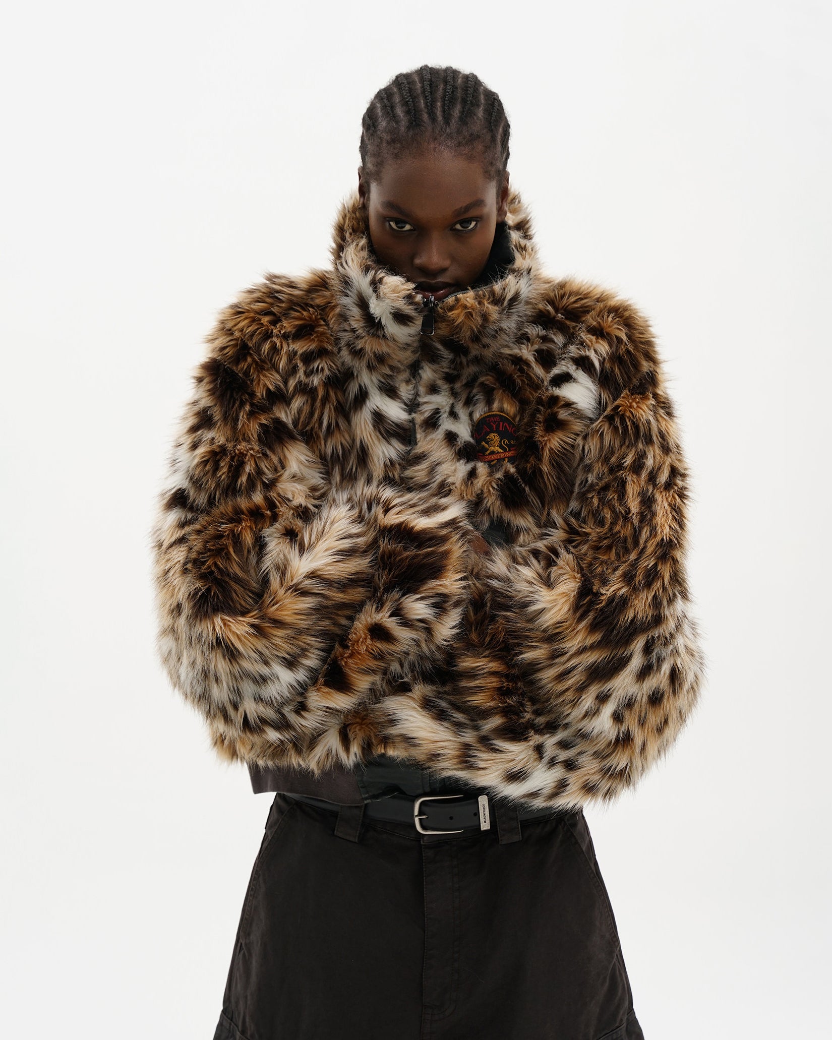 Yota Reversible Leopard Faux-Fur Bomber
