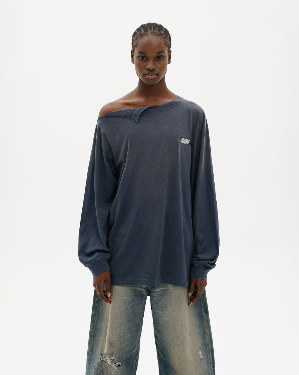 Organic Cotton Longsleeve Tee - Off Shoulder