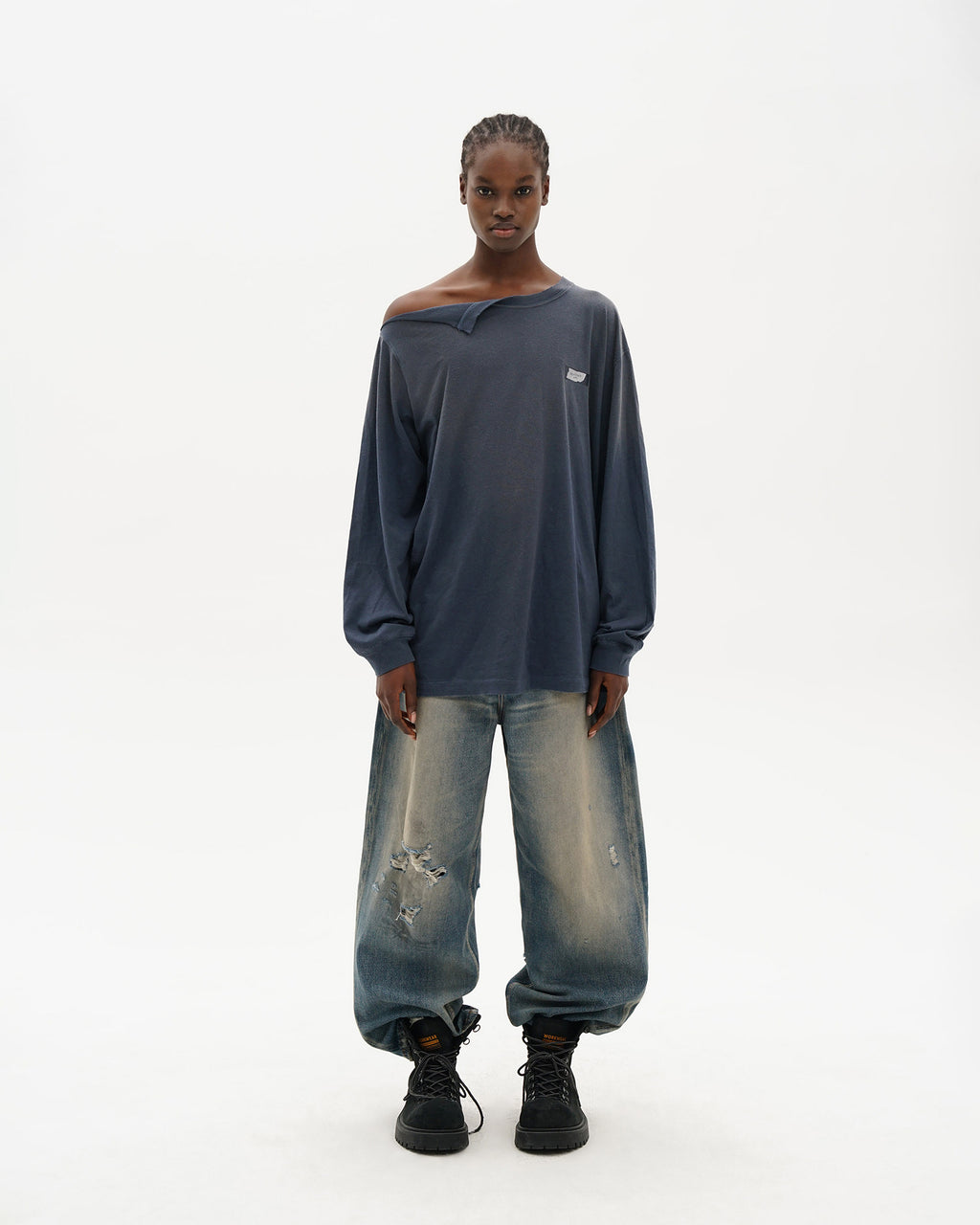 Organic Cotton Longsleeve Tee - Off Shoulder