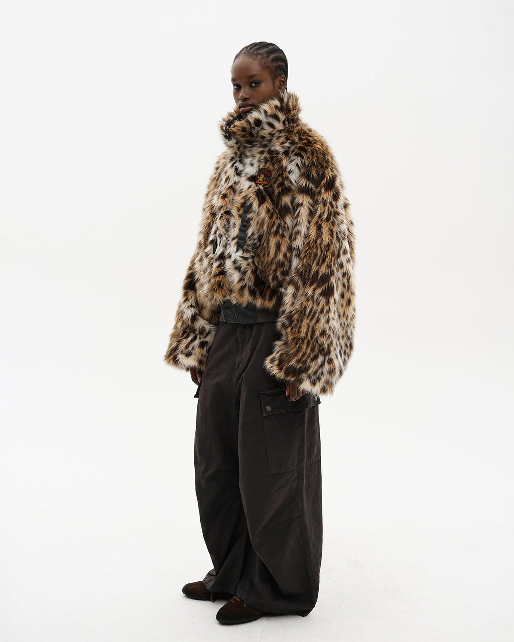Yota Reversible Leopard Faux-Fur Bomber