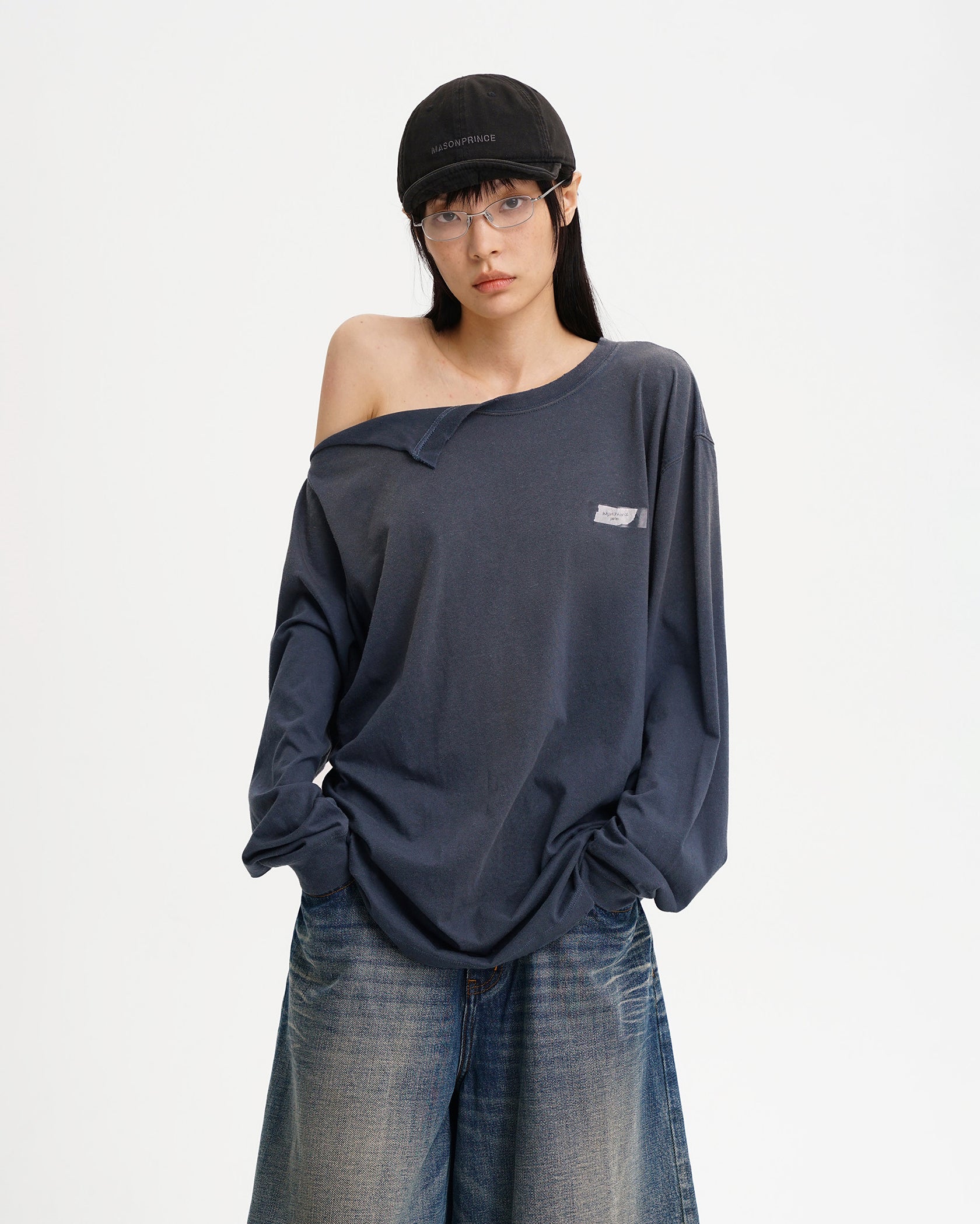 Organic Cotton Longsleeve Tee - Off Shoulder