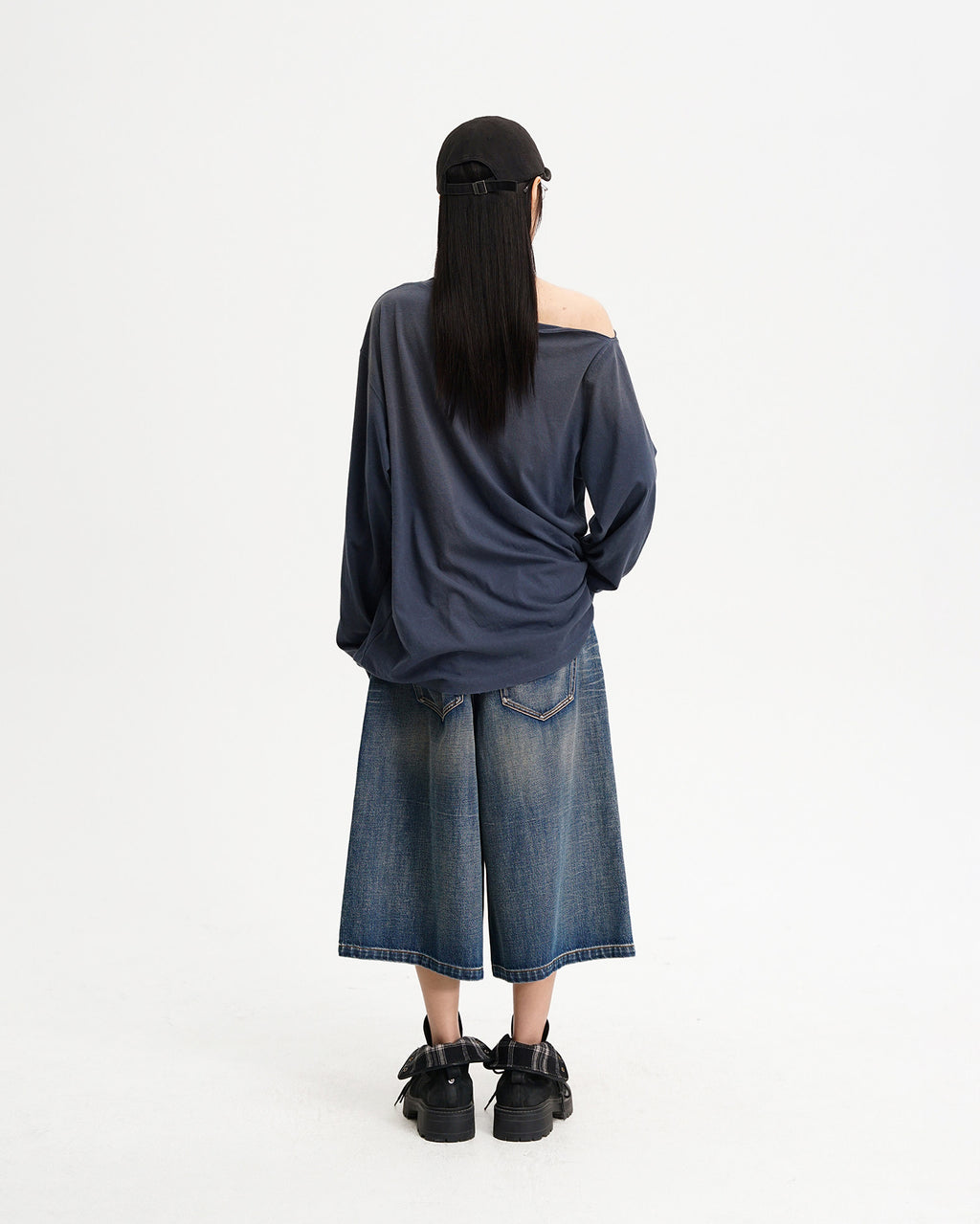 Organic Cotton Longsleeve Tee - Off Shoulder