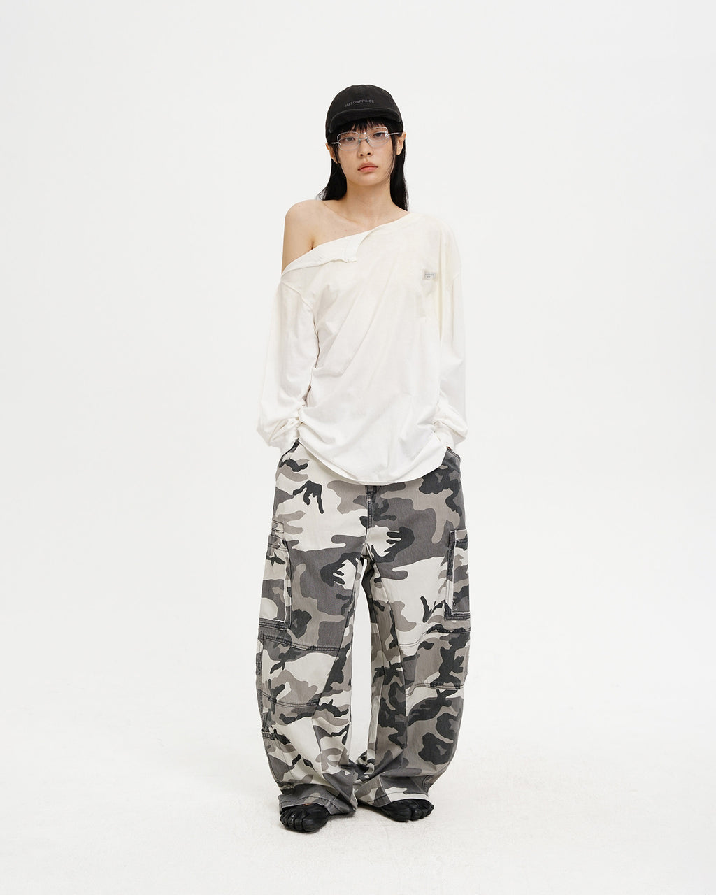 Organic Cotton Longsleeve Tee - Off Shoulder