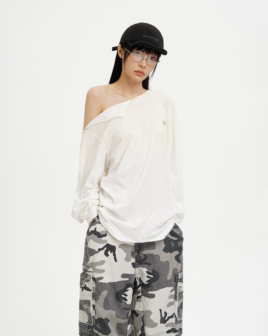 Organic Cotton Longsleeve Tee - Off Shoulder