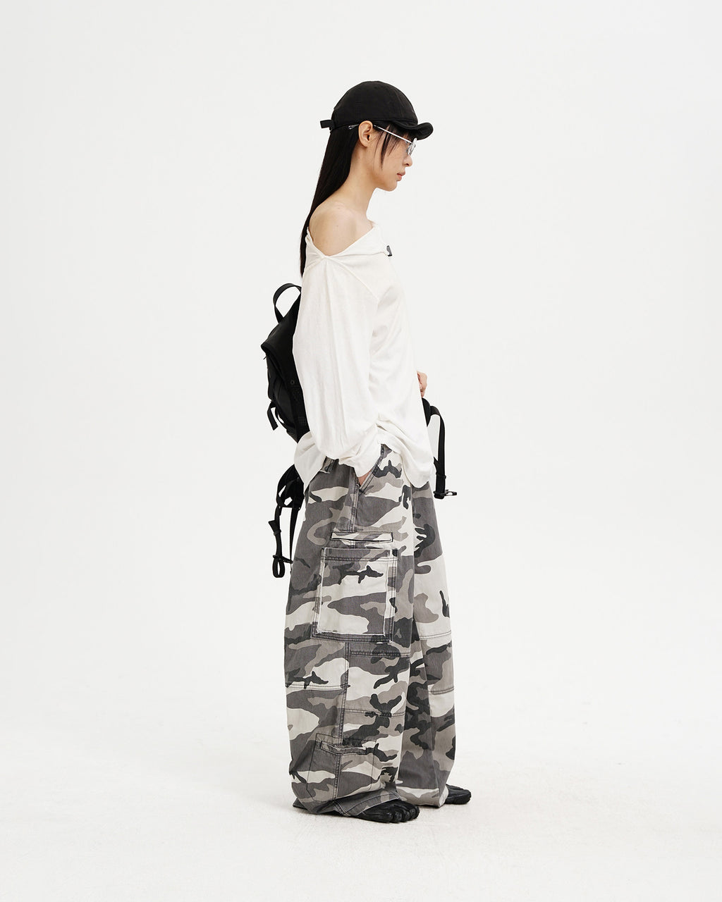 Organic Cotton Longsleeve Tee - Off Shoulder