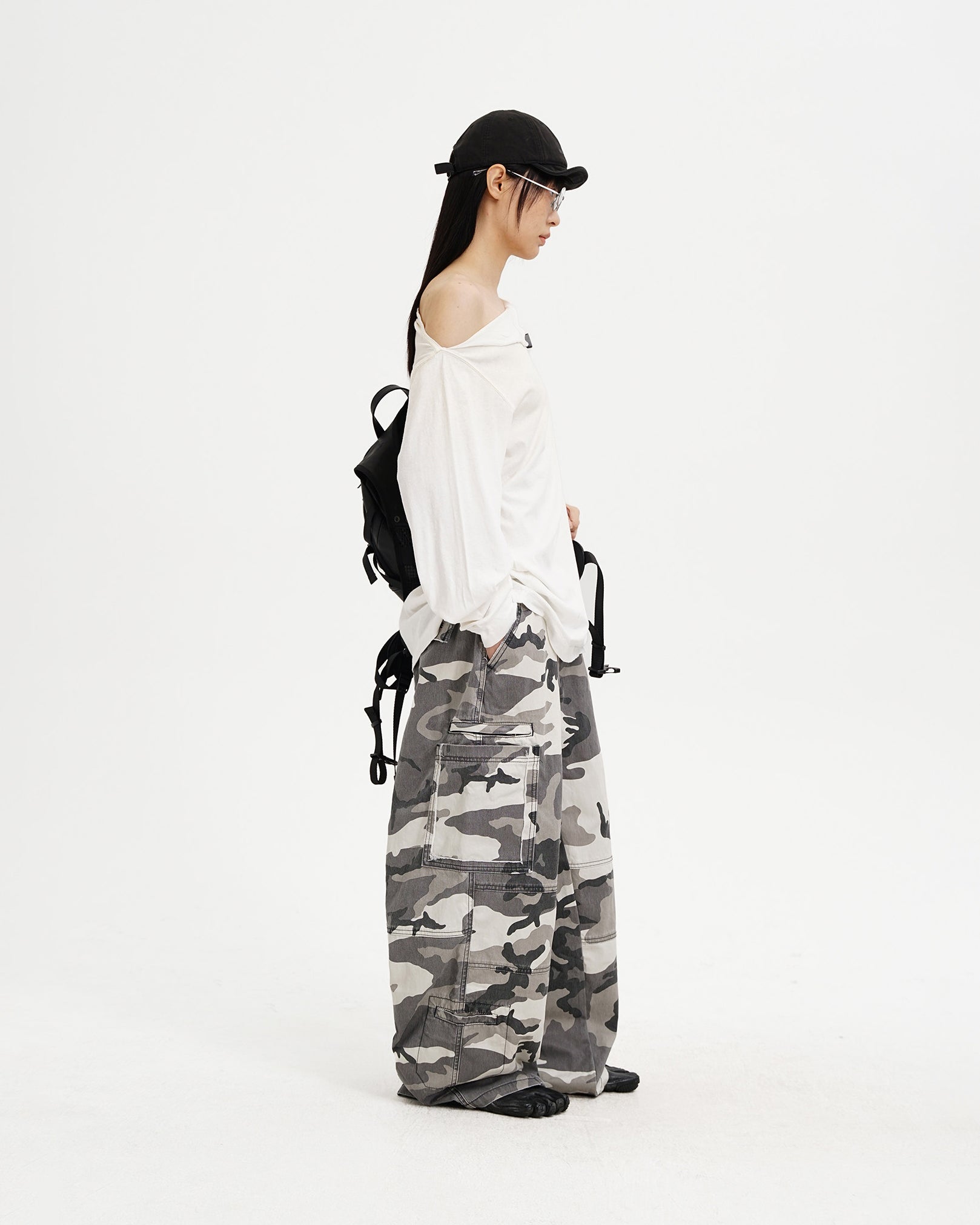 Organic Cotton Longsleeve Tee - Off Shoulder