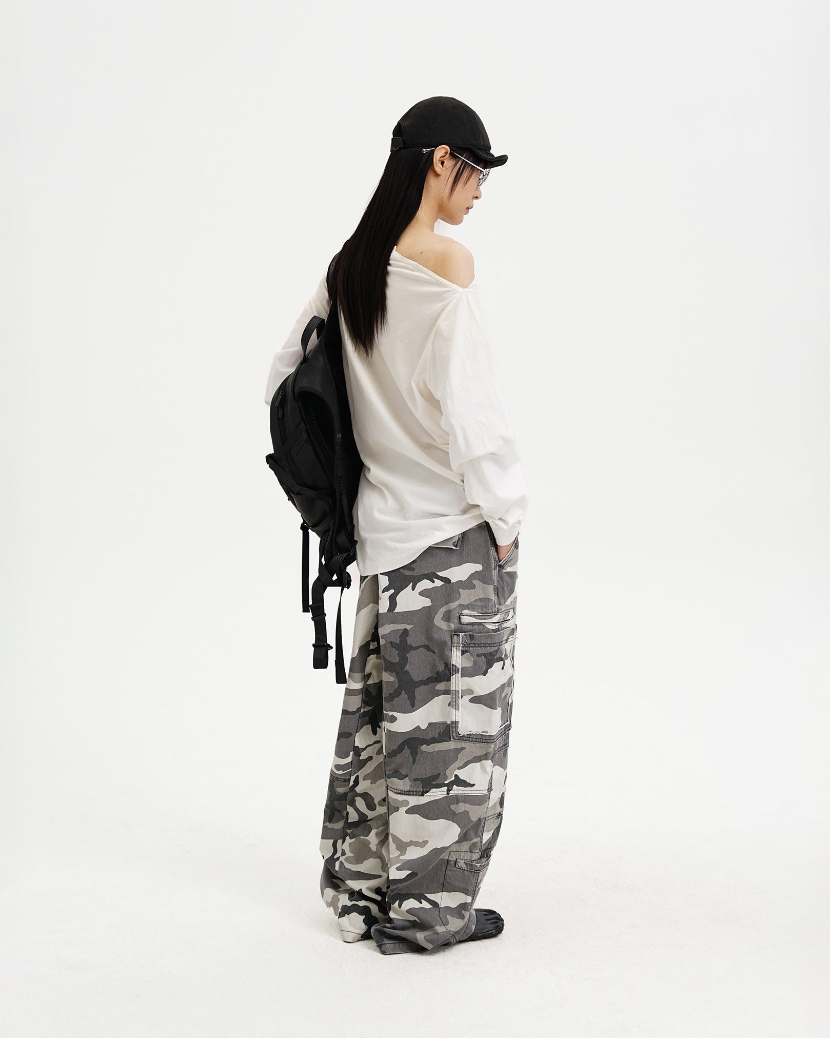 Organic Cotton Longsleeve Tee - Off Shoulder