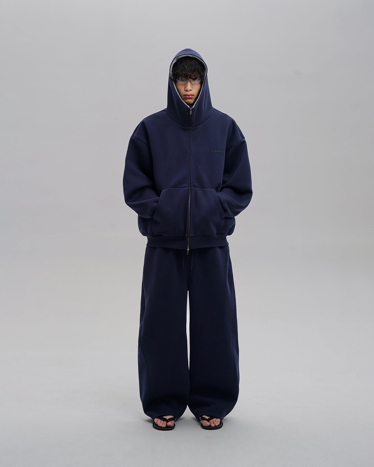 Oversized Navy Wide-Leg Sweatpants