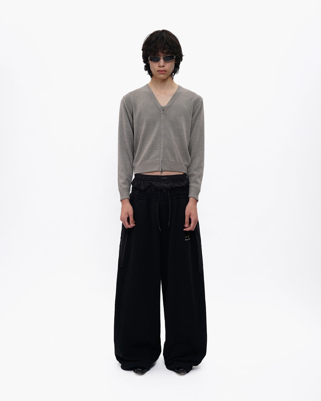 Classic Zip V-Neck Knit Cardigan