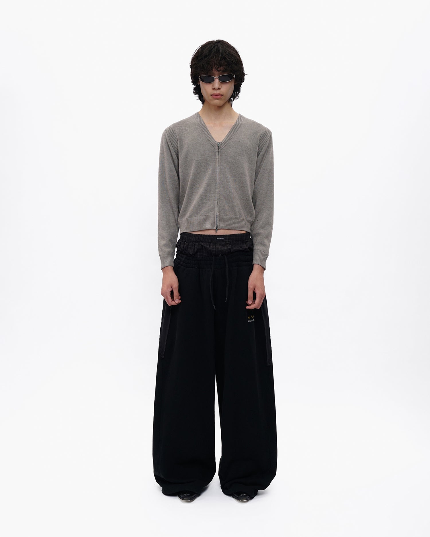 Classic Zip V-Neck Knit Cardigan