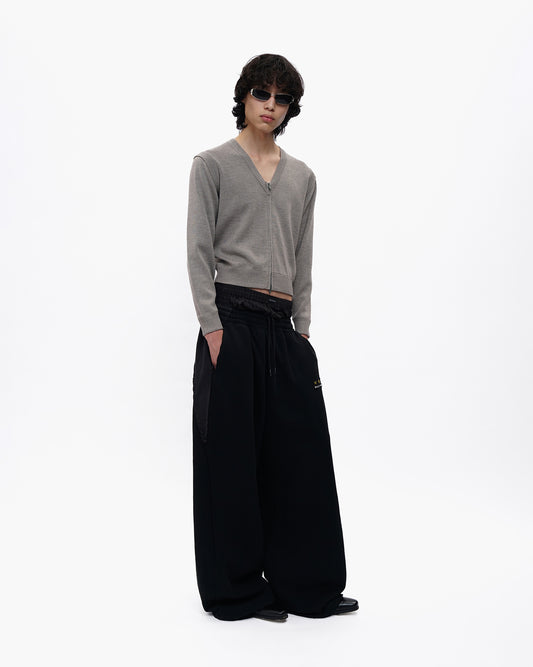 Classic Zip V-Neck Knit Cardigan