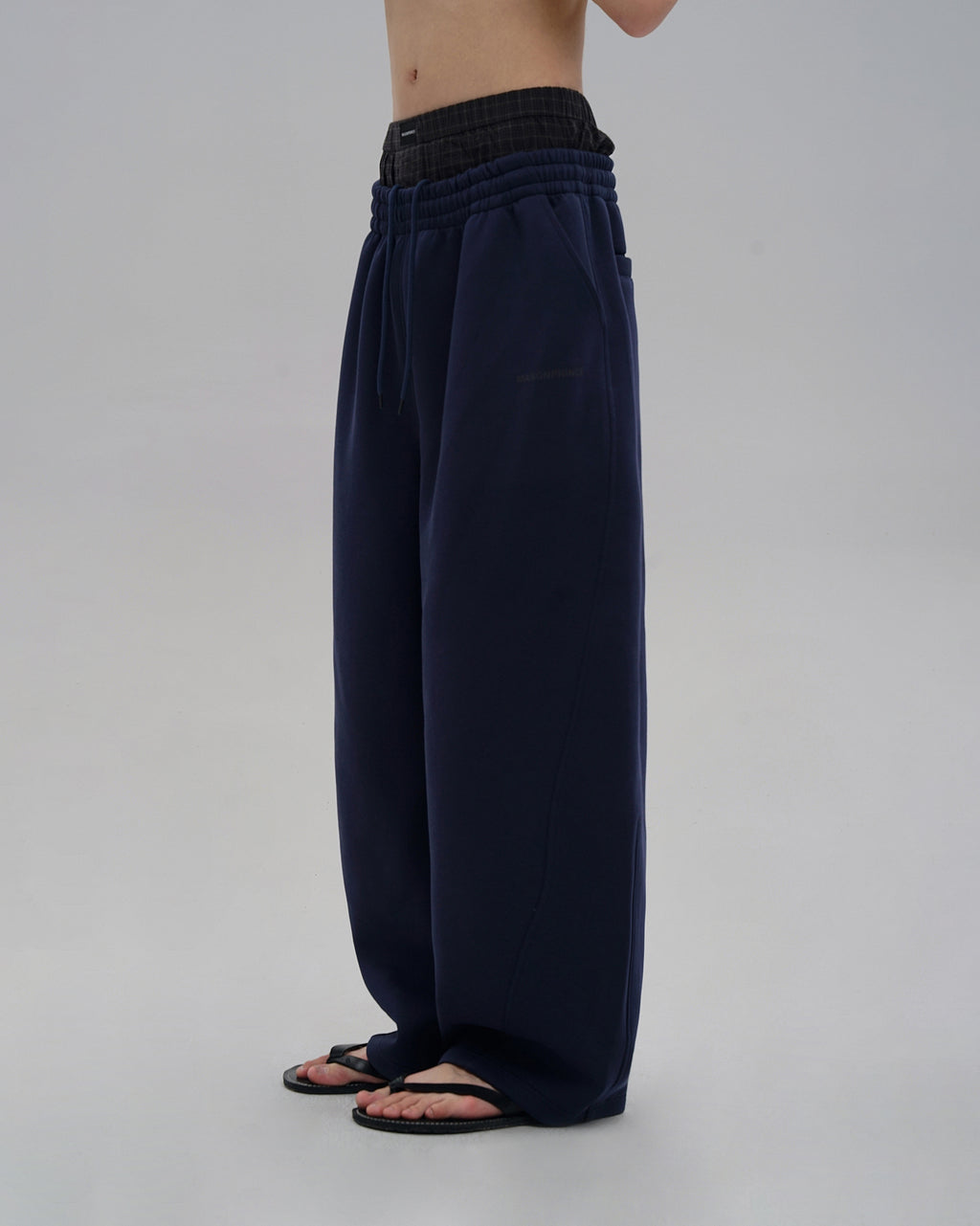 Oversized Navy Wide-Leg Sweatpants