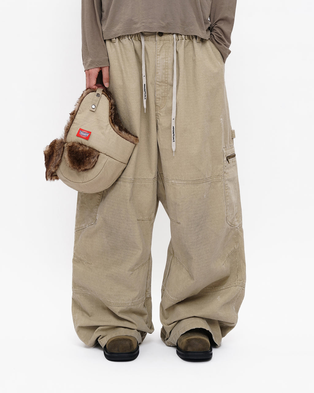 Wide-Leg Vintage Utility Pants