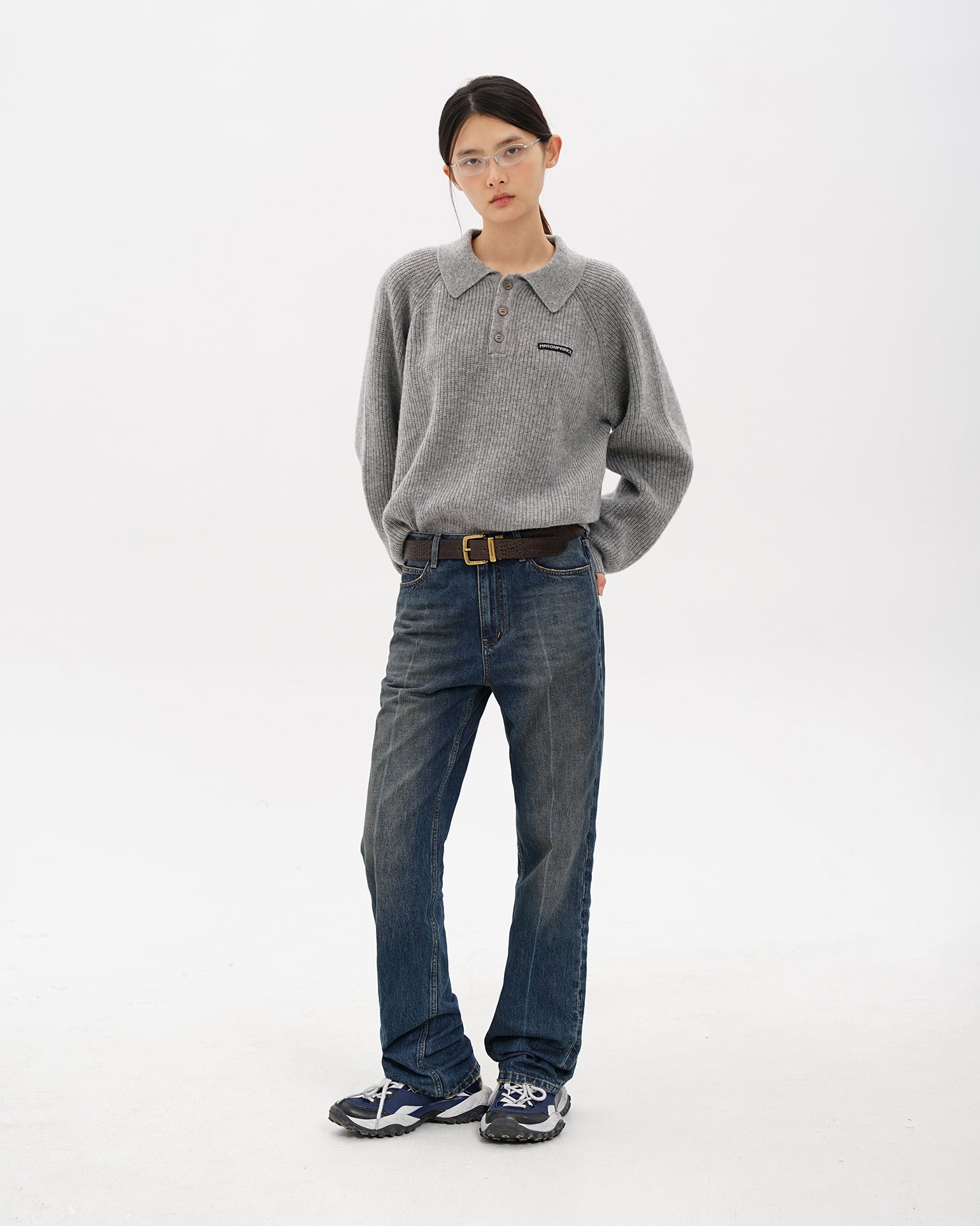 Setsuna Textured Wool Polo Knit