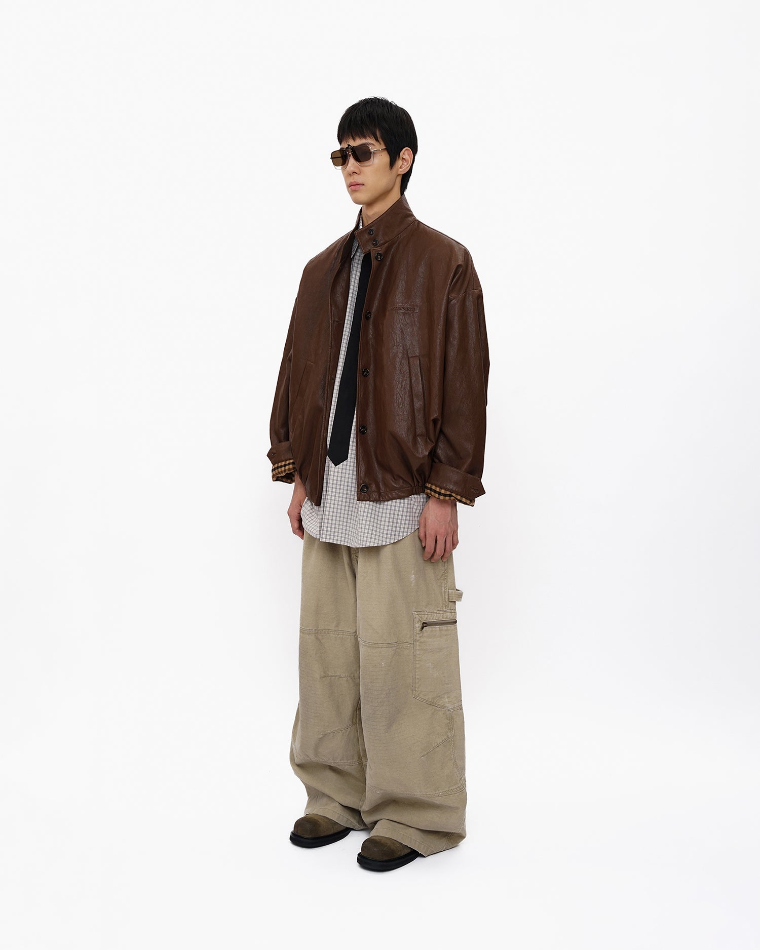 Wide-Leg Vintage Utility Pants