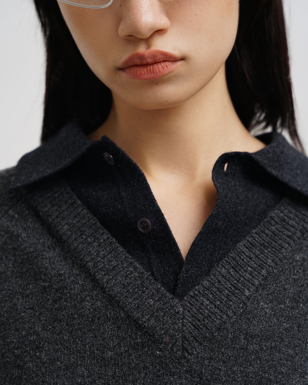 Dual Collar Wool Knit