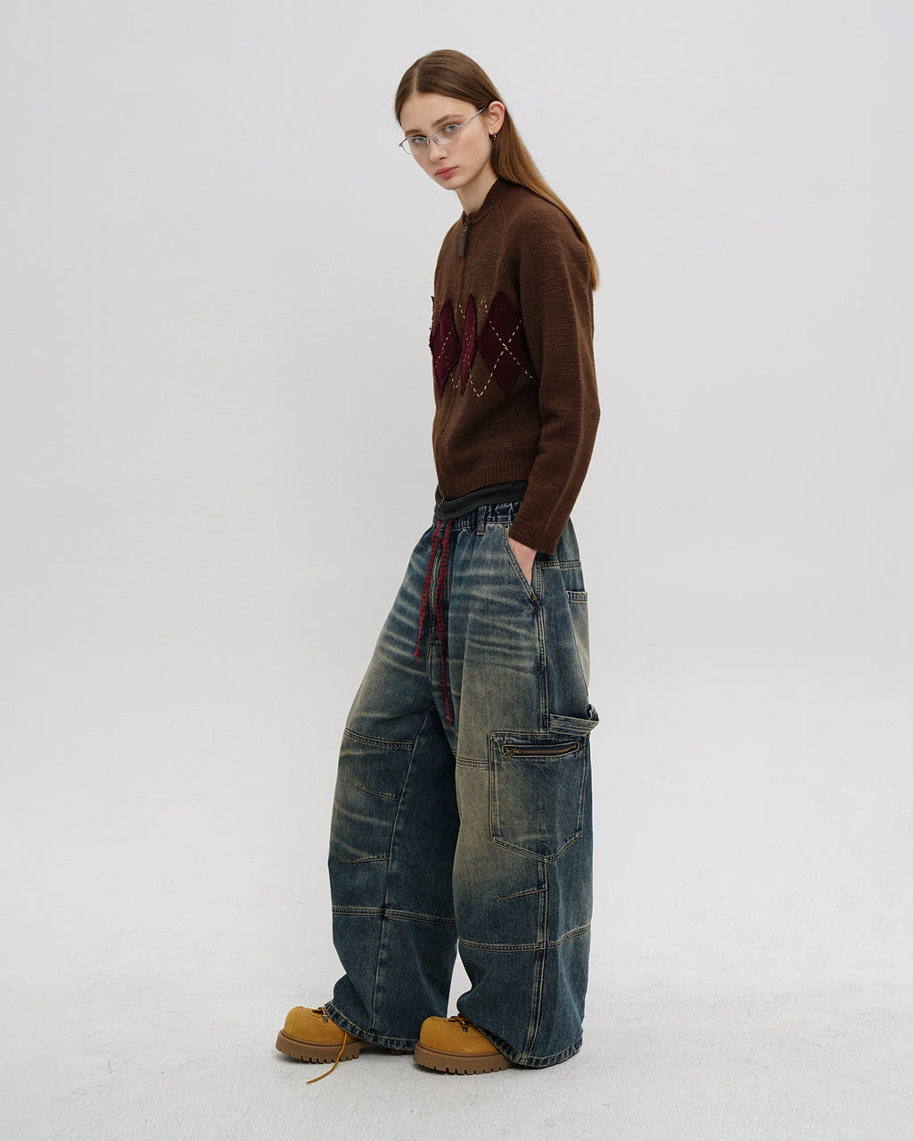 Globe Washed Wide Denim Pants