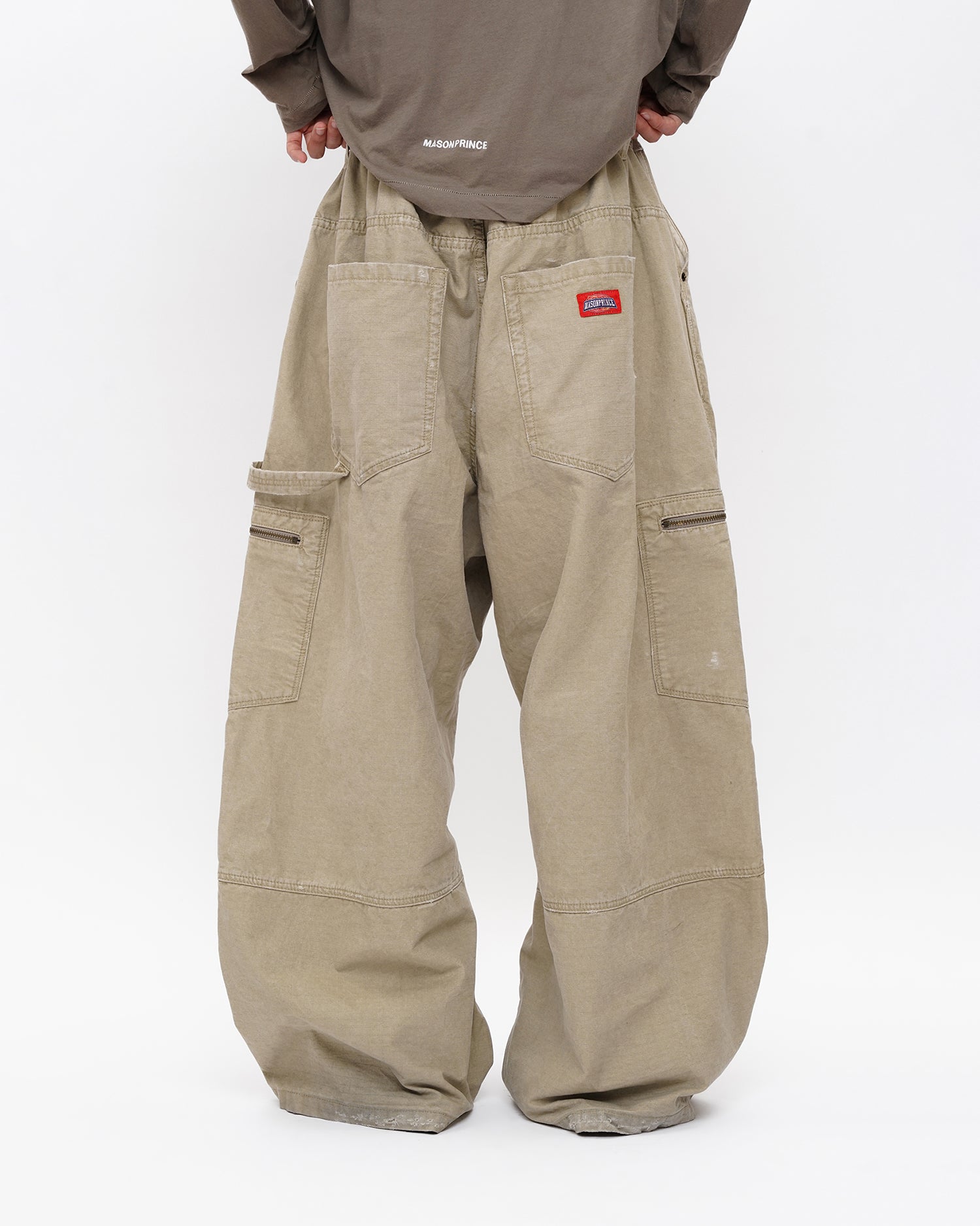 Wide-Leg Vintage Utility Pants
