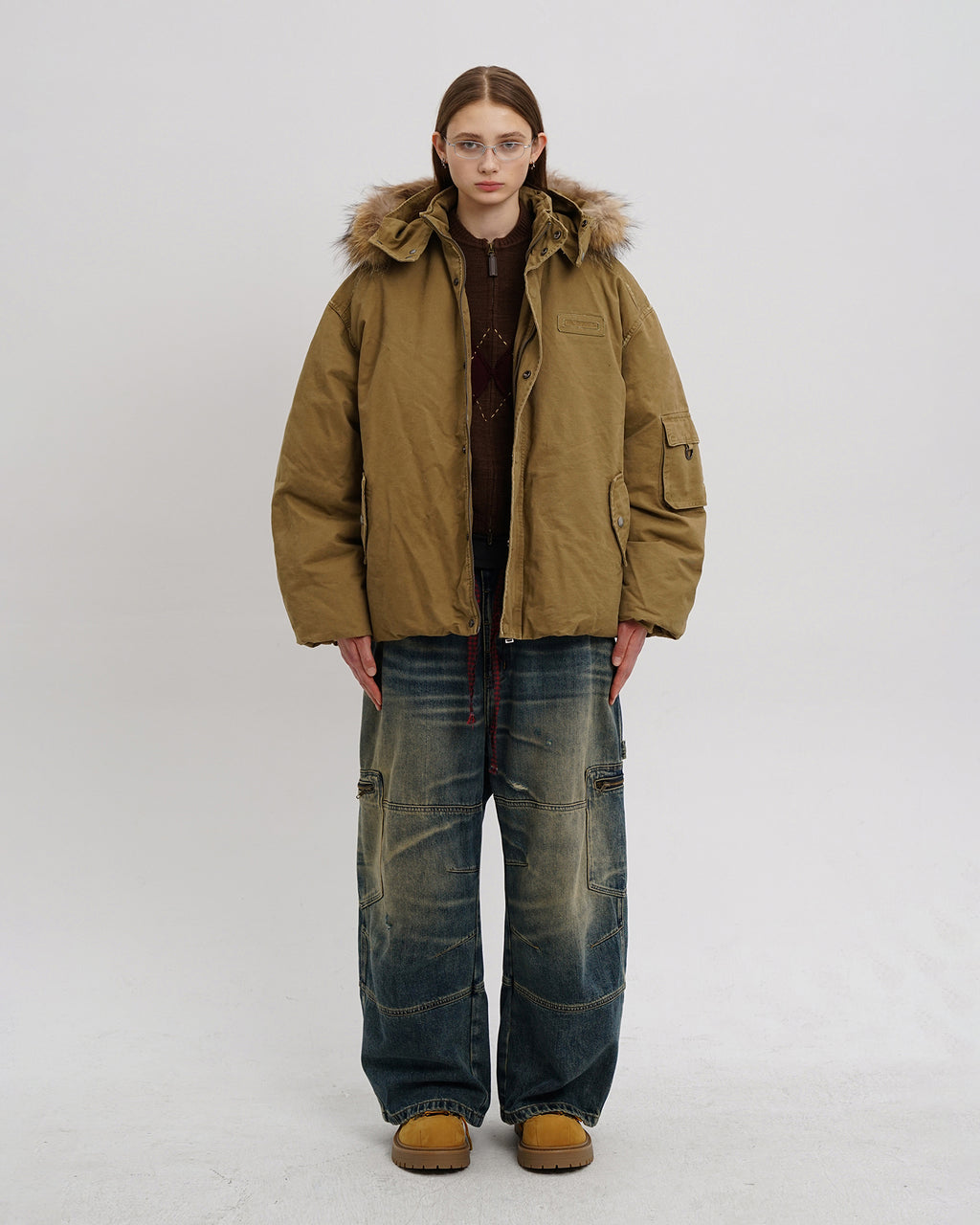 Globe Washed Wide Denim Pants