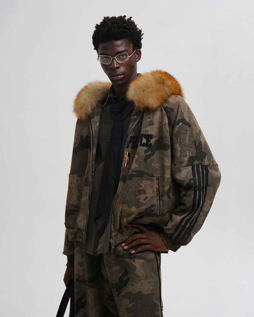 Fox Fur Camo Hooded Jacket