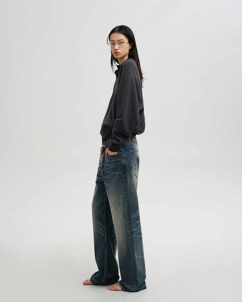 Dual Collar Wool Knit