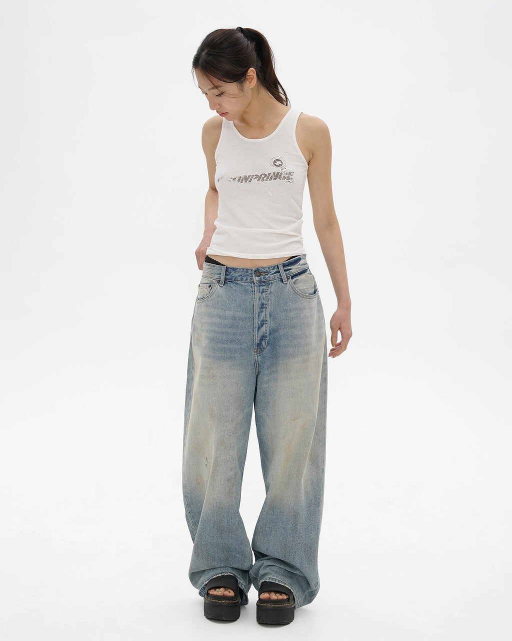 Multi-Process Smeared Dirty Jeans