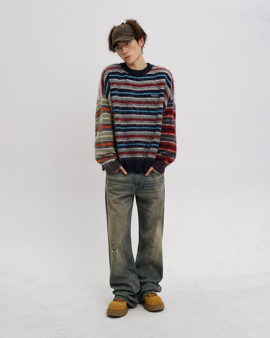 Vintage Fuzzy Stripe Knit