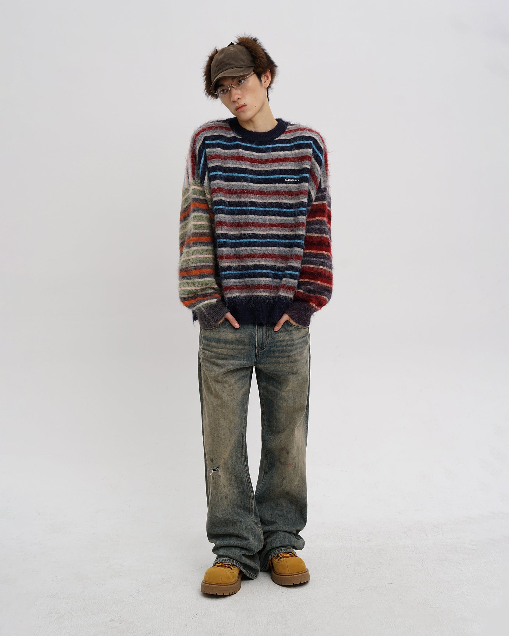 Vintage Fuzzy Stripe Knit